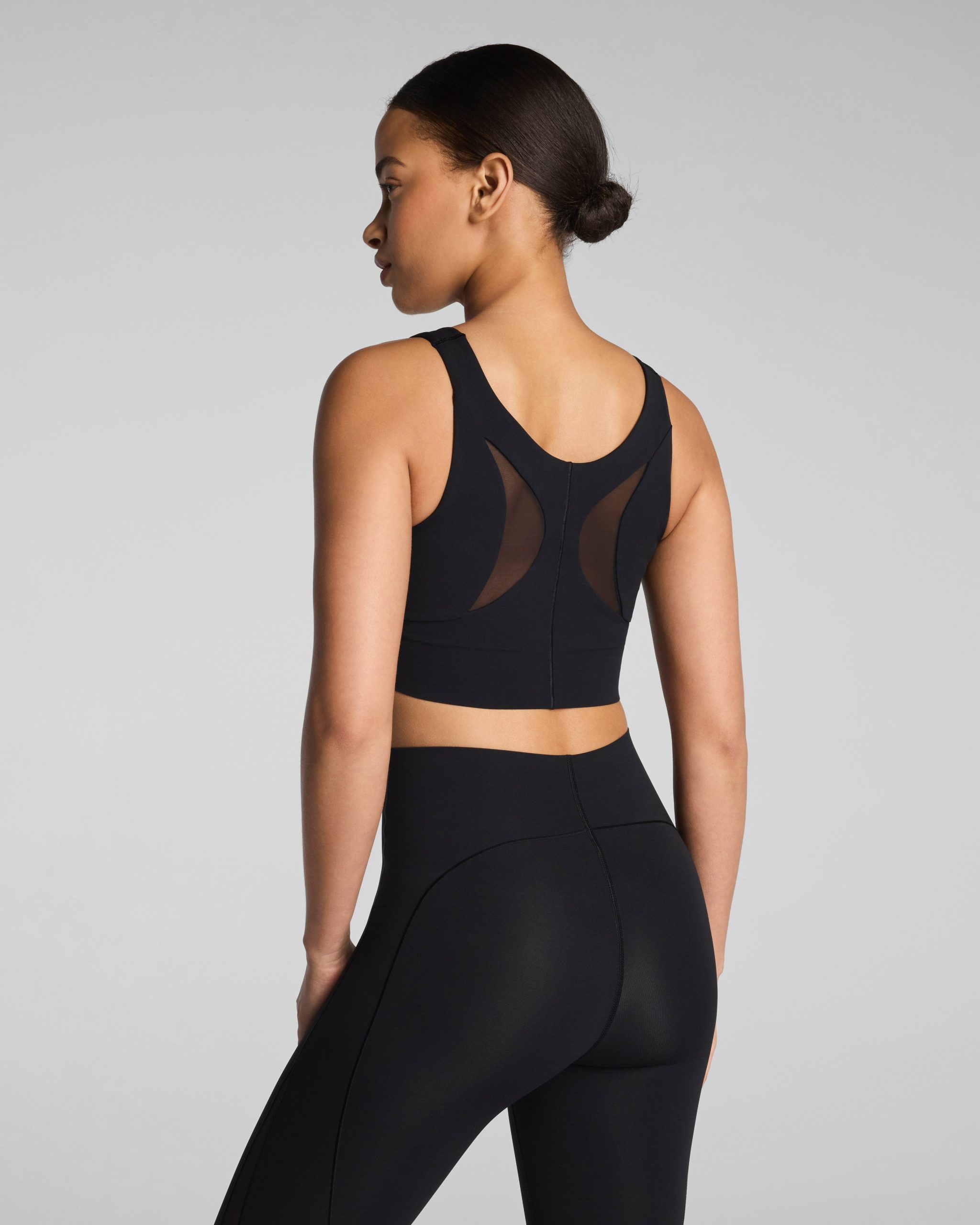 SPANX? BodyLine Sheerious Longline Sports Bra | Very Black - Image 2