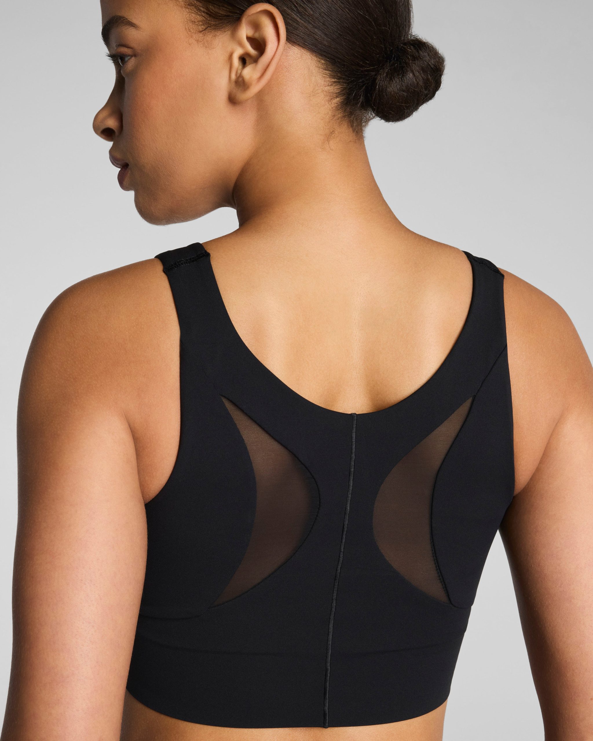 SPANX? BodyLine Sheerious Longline Sports Bra | Very Black - Image 4