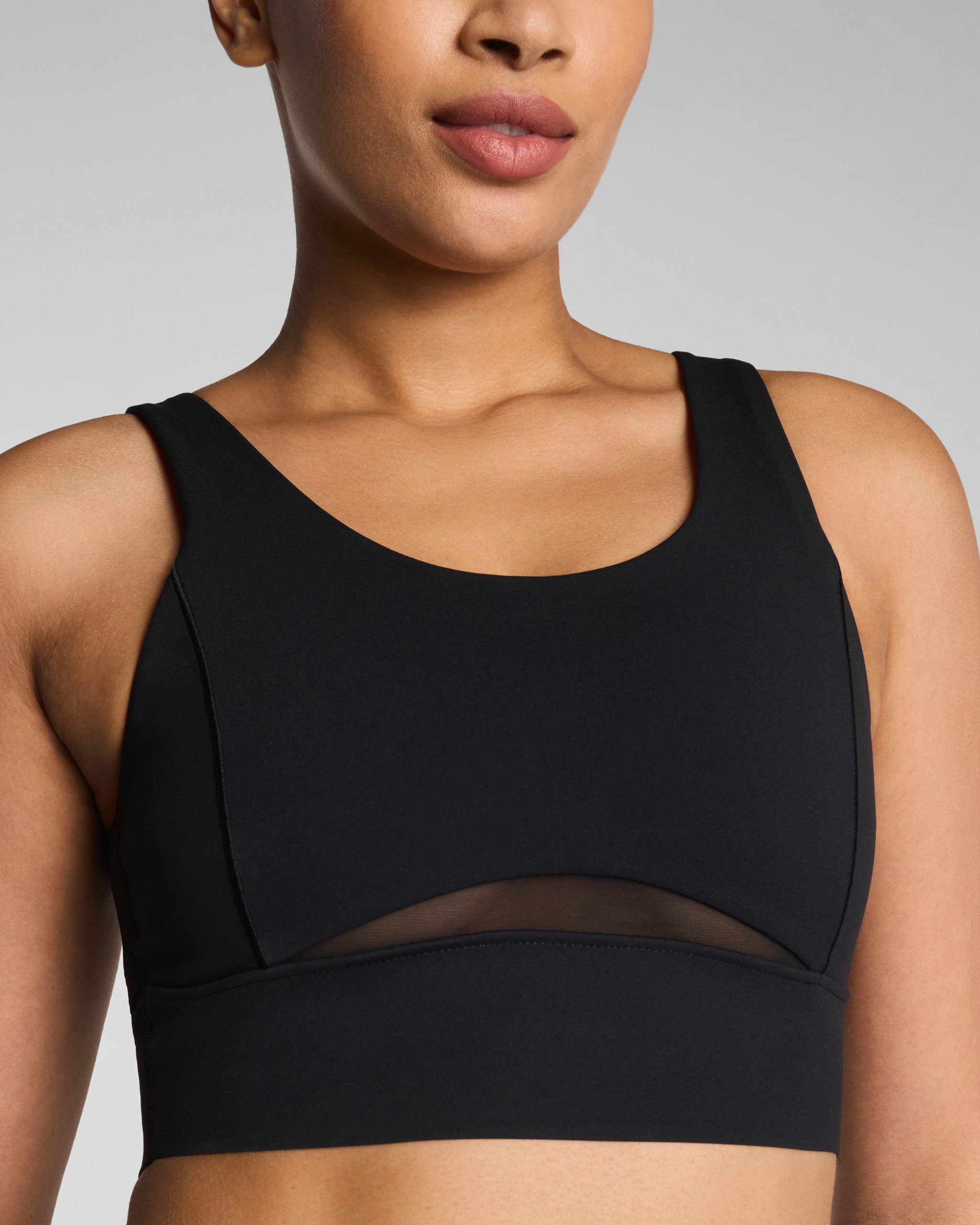 SPANX? BodyLine Sheerious Longline Sports Bra | Very Black - Image 3