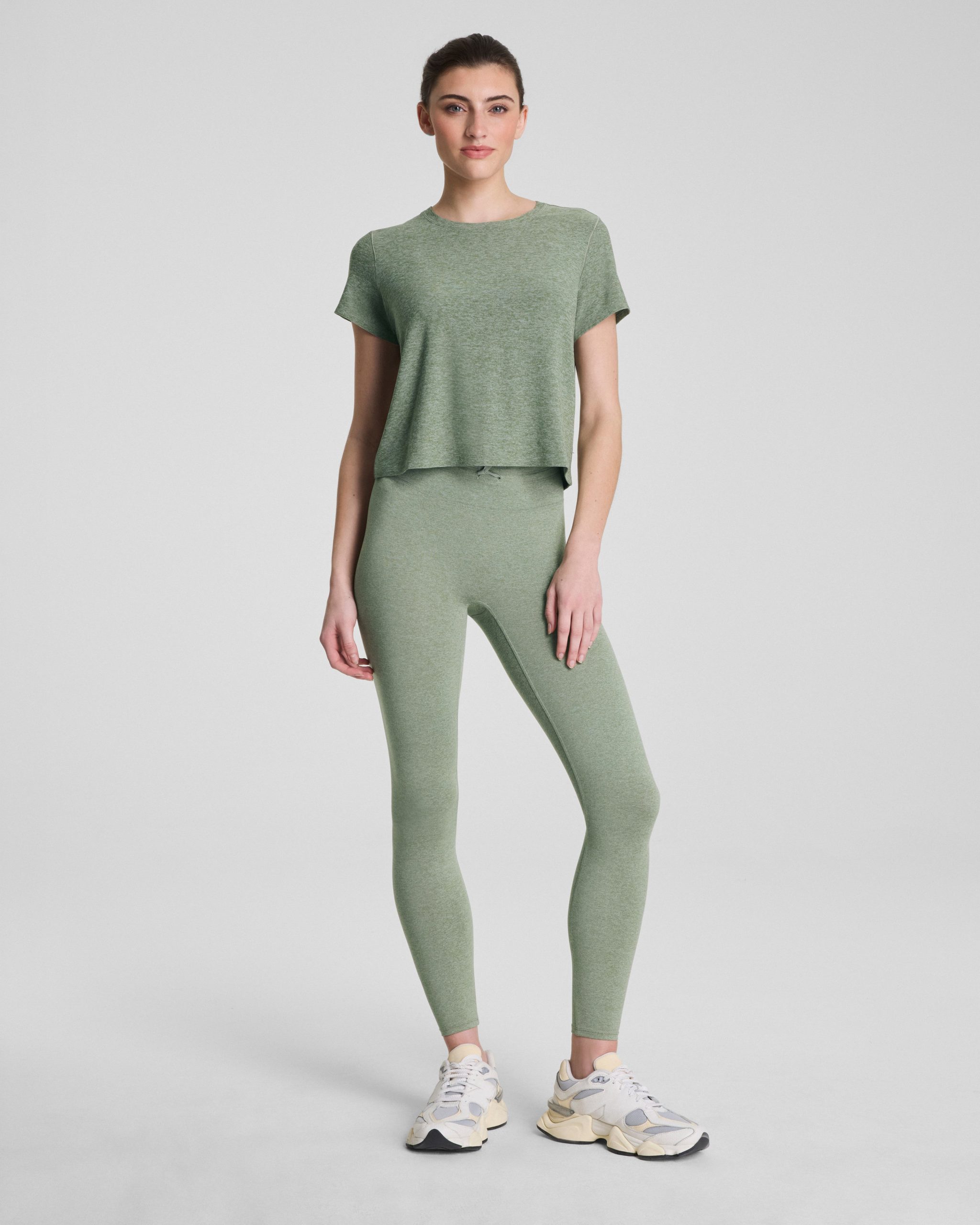 SPANX? SoftStretch Crewneck Tee | Sage Leaf Heather - Image 5