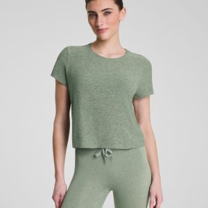 SPANX? SoftStretch Crewneck Tee | Sage Leaf Heather
