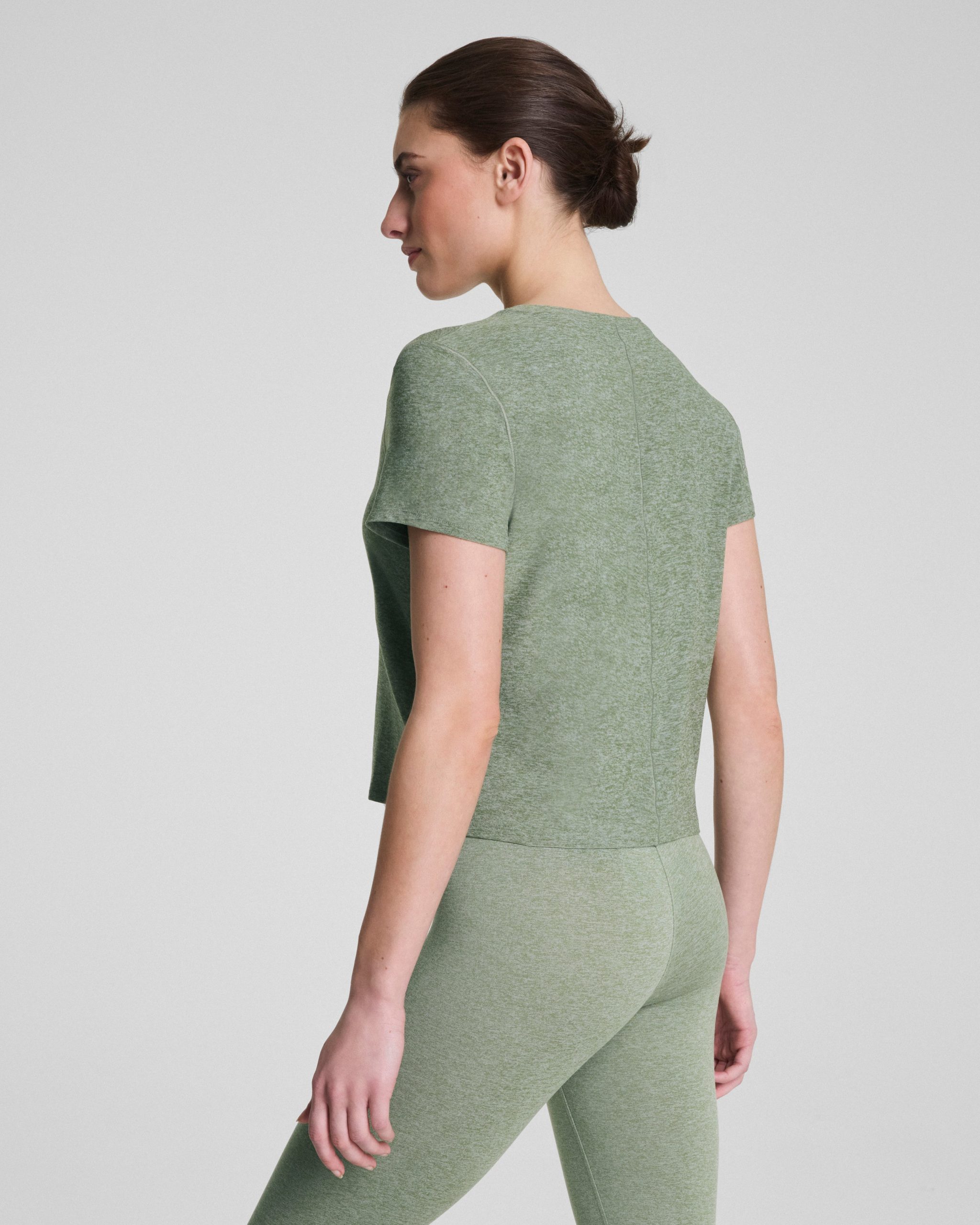SPANX? SoftStretch Crewneck Tee | Sage Leaf Heather - Image 2