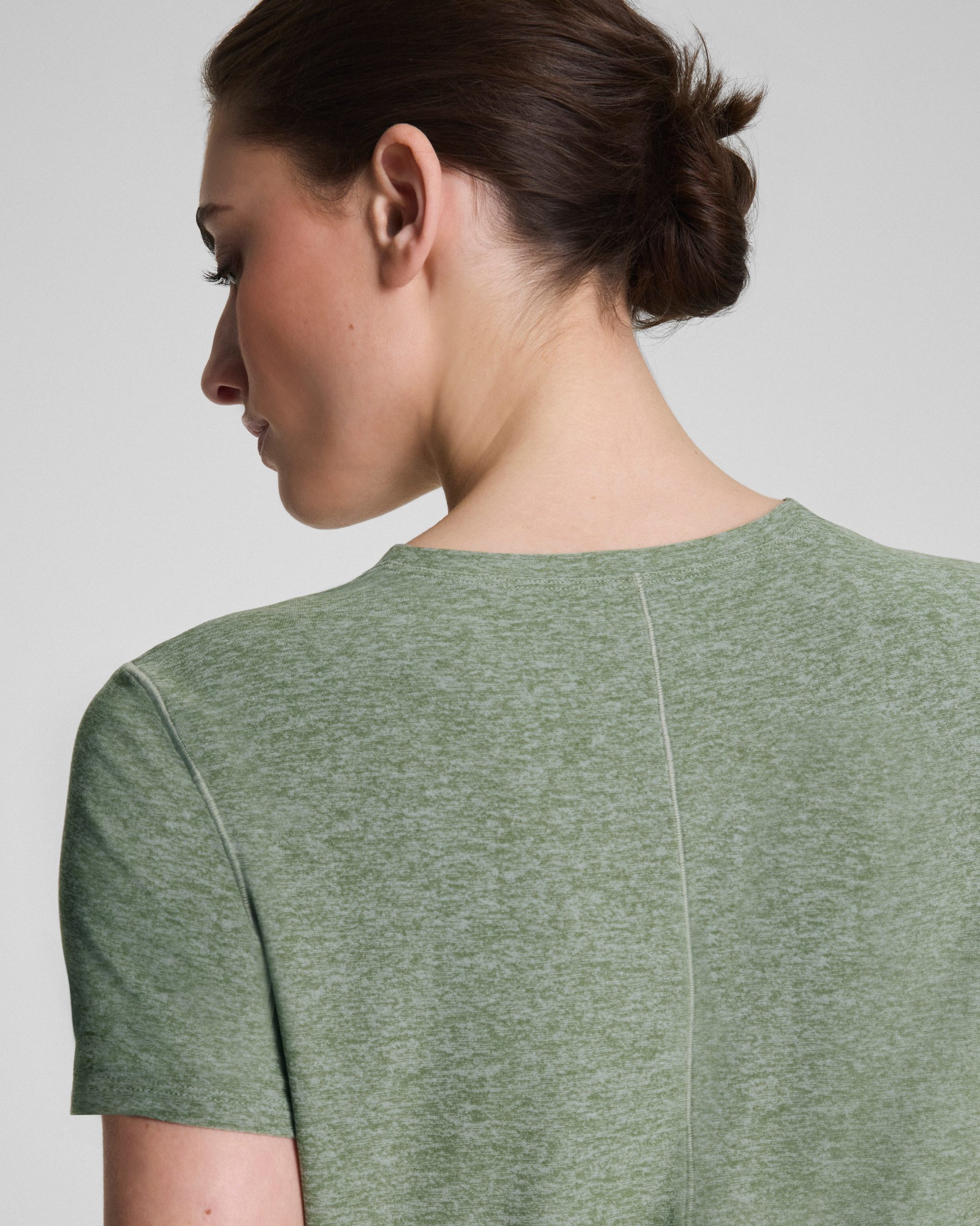 SPANX? SoftStretch Crewneck Tee | Sage Leaf Heather - Image 4
