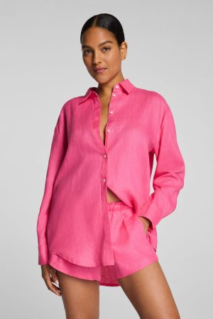SPANX? Beach Button Down | Hibiscus