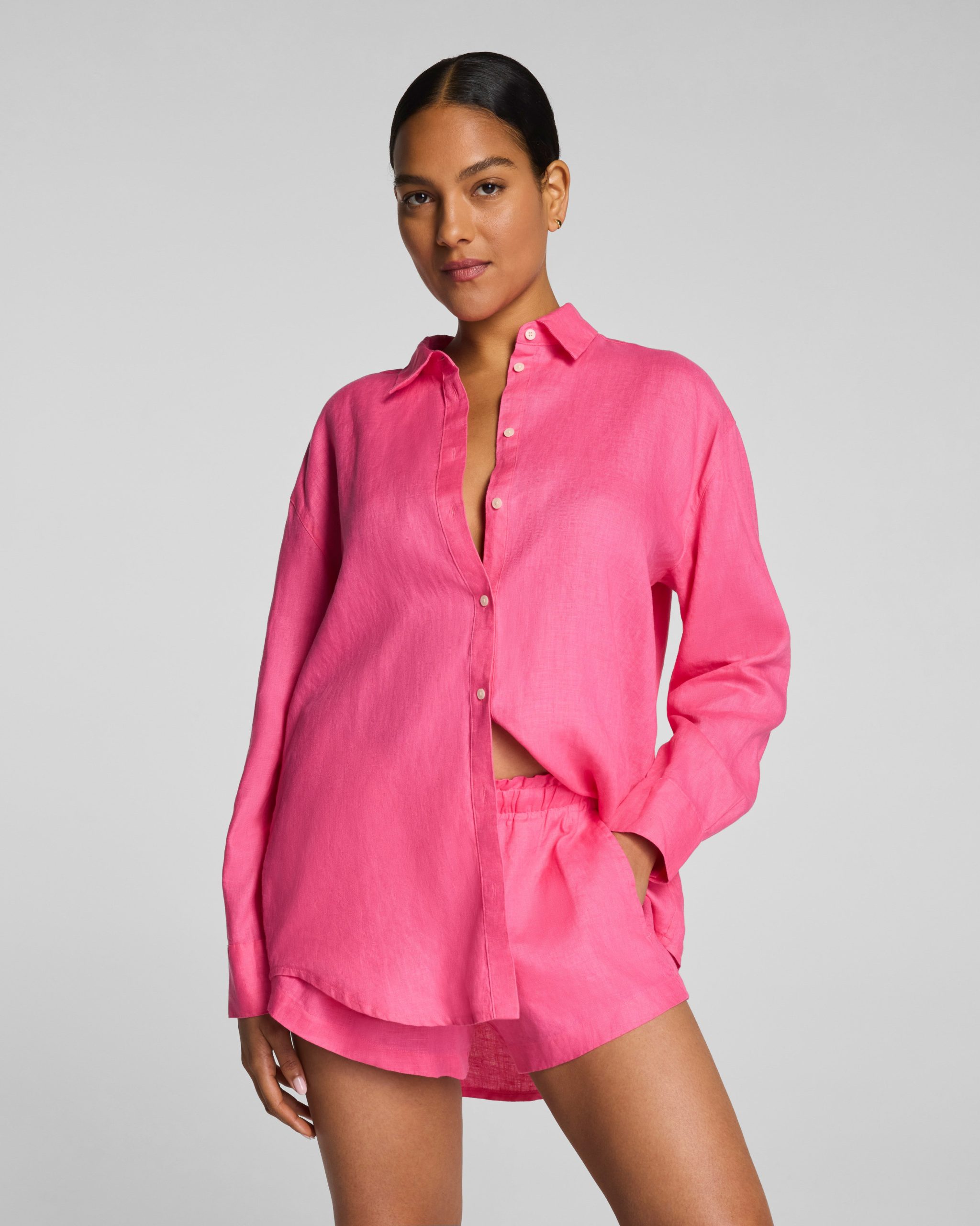SPANX? Beach Button Down | Hibiscus