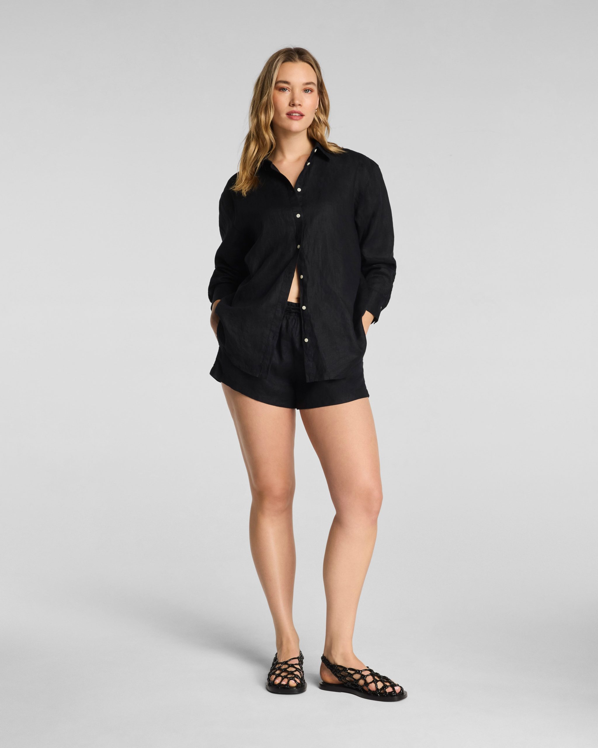 SPANX? Beach Button Down | Very Black - Image 5