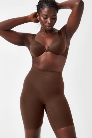 SPANXsculpt? Seamless Power Mid-Thigh Short | Chestnut Brown