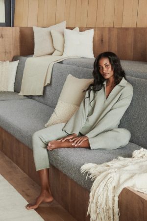 SPANX AirEssentials? Long Sleeve Polo Top | Sage Brush Heather