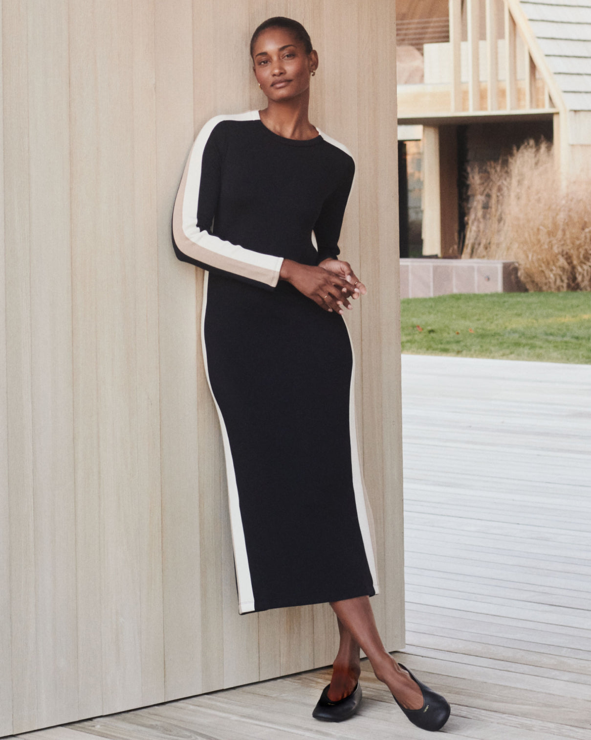 SPANX AirEssentials? Colorblock Maxi Dress | Very Black Stripe