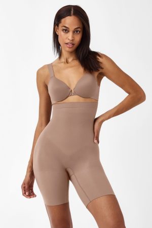 SPANXsculpt? Seamless Power High-Waisted Mid-Thigh Short | Cafe Au Lait